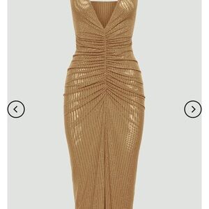 Glamorous Gold Backless Dress